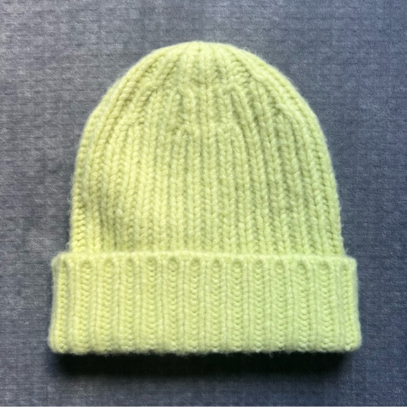 White + Warren Chunky Knit Merino Wool Cashmere Blend Hat Beanie Green Unisex OS - Picture 1 of 10